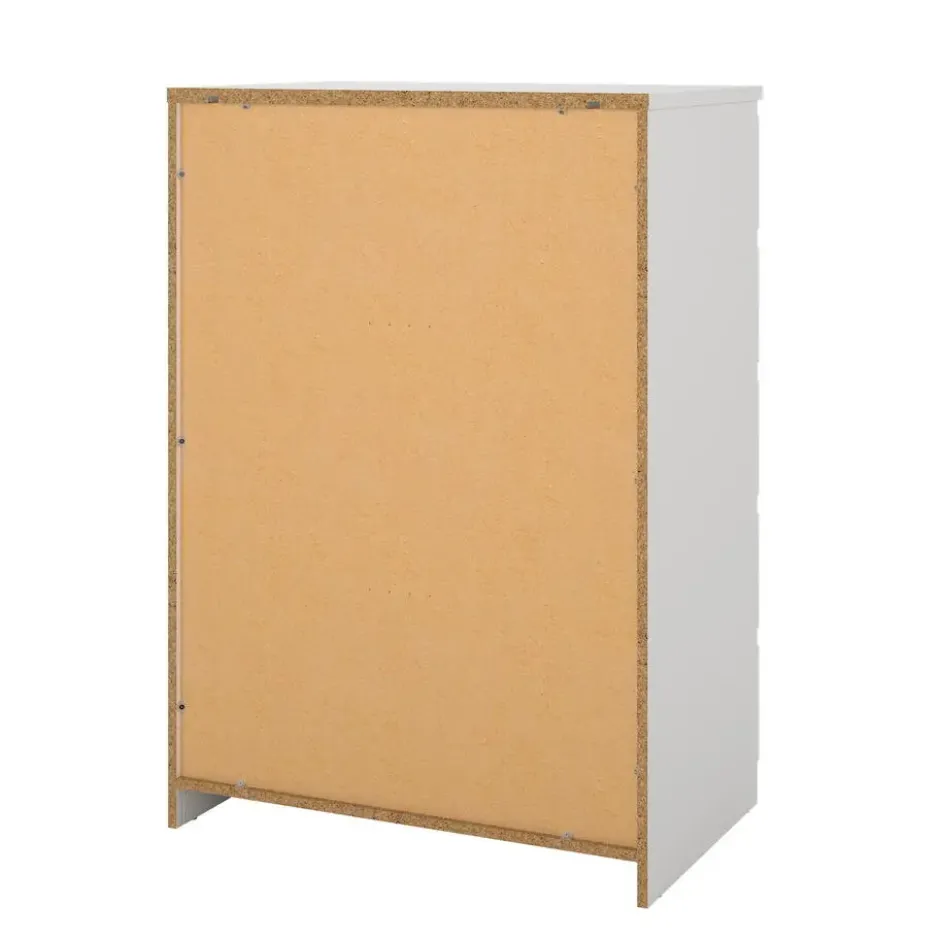 Ladekast - 5 Lades - Wit Hout - 77x50x111cm - Ylva
