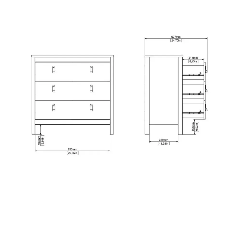 Ladekast Madeira - wit - 80x82x38 cm