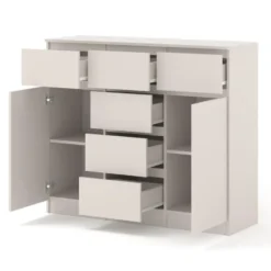 Ladekast Maja kasjmier mat 120 cm – 2 deuren, 6 lades, modern design