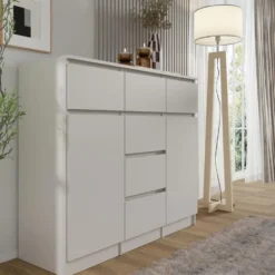 Ladekast Maja kasjmier mat 120 cm – 2 deuren, 6 lades, modern design
