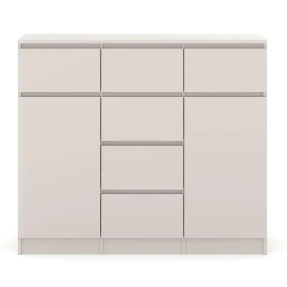 Ladekast Maja kasjmier mat 120 cm – 2 deuren, 6 lades, modern design