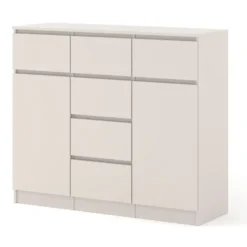 Ladekast Maja kasjmier mat 120 cm – 2 deuren, 6 lades, modern design