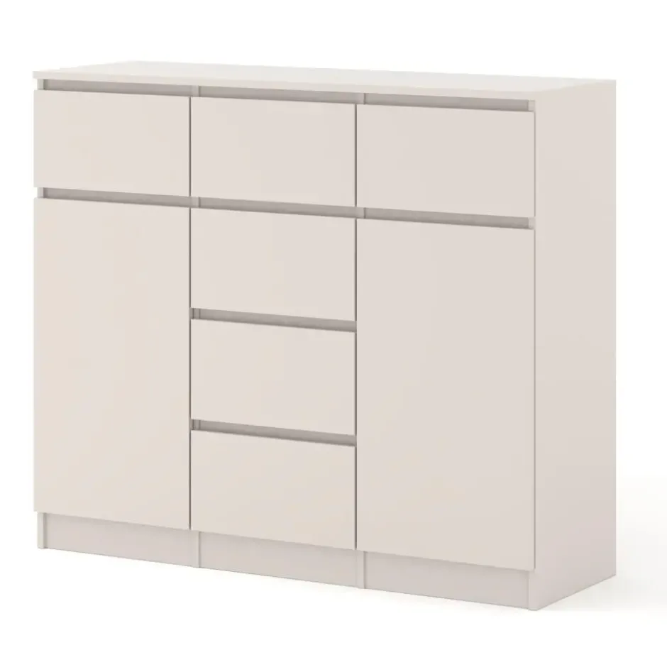 Ladekast Maja kasjmier mat 120 cm – 2 deuren, 6 lades, modern design