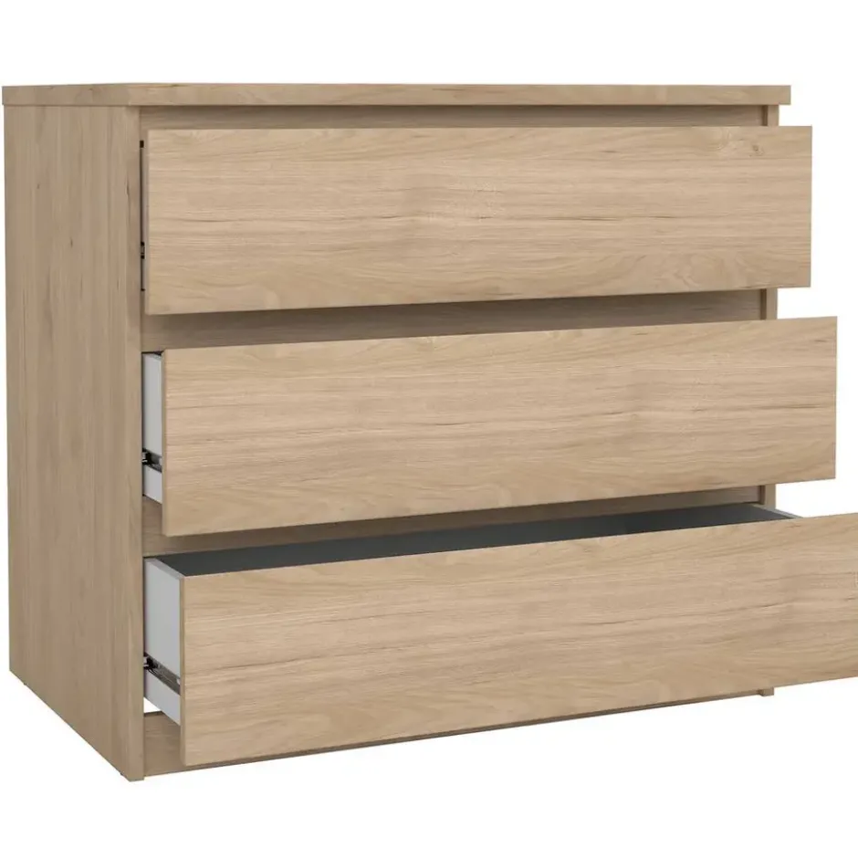 Ladekast Naia 3 lades - eikenkleur - 70,1x77x50 cm