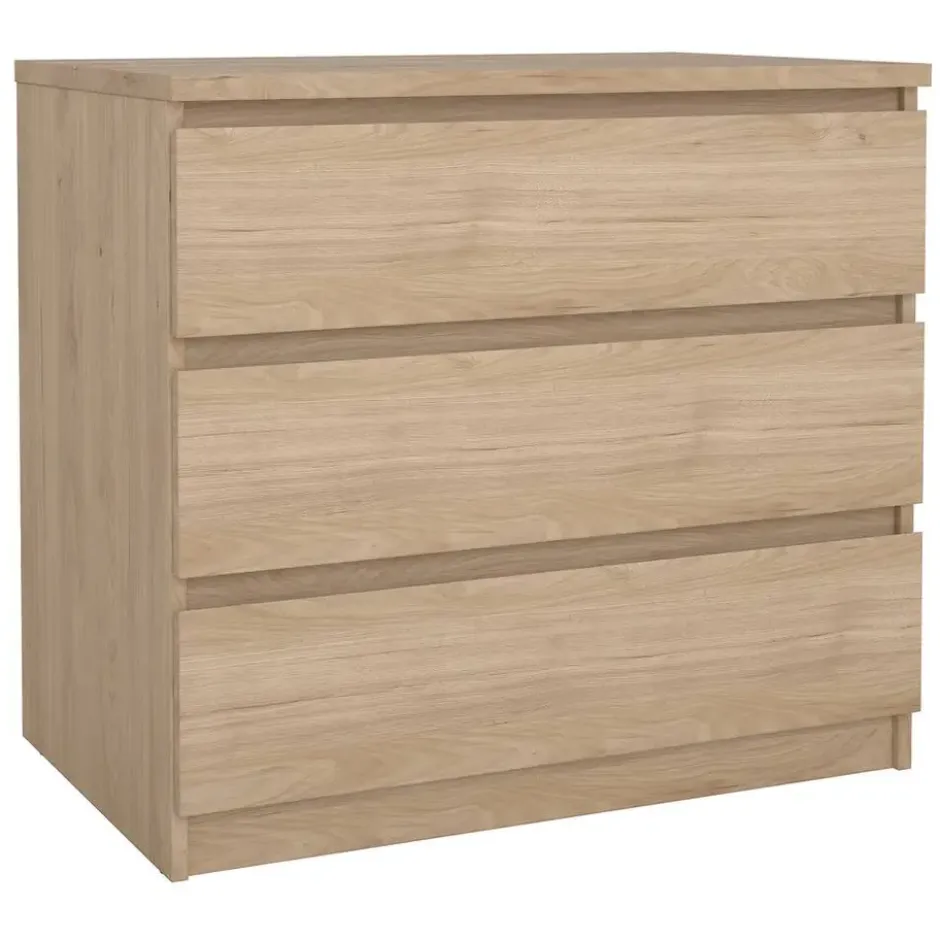 Ladekast Naia 3 lades - eikenkleur - 70,1x77x50 cm