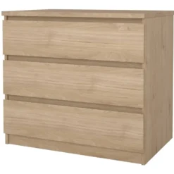 Ladekast Naia 3 lades - eikenkleur - 70,1x77x50 cm