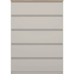 Ladekast Naia 5 lades - greige/eiken - 111,3x77x50 cm