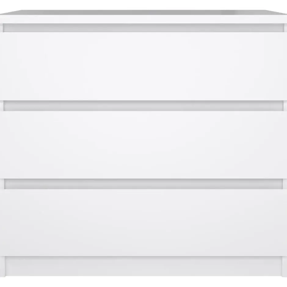 Ladekast Naia 3 lades - hoogglans wit - 70,1x76,8x50 cm