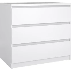 Ladekast Naia 3 lades - hoogglans wit - 70,1x76,8x50 cm