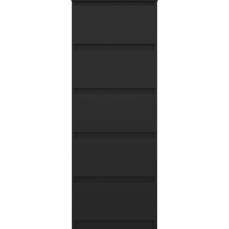 Ladekast Naia - 5 lades - mat zwart - 111,3x40,2x50 cm