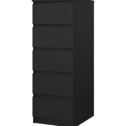 Ladekast Naia - 5 lades - mat zwart - 111,3x40,2x50 cm