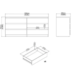 Ladekast Naia - 6 lades - mat zwart
