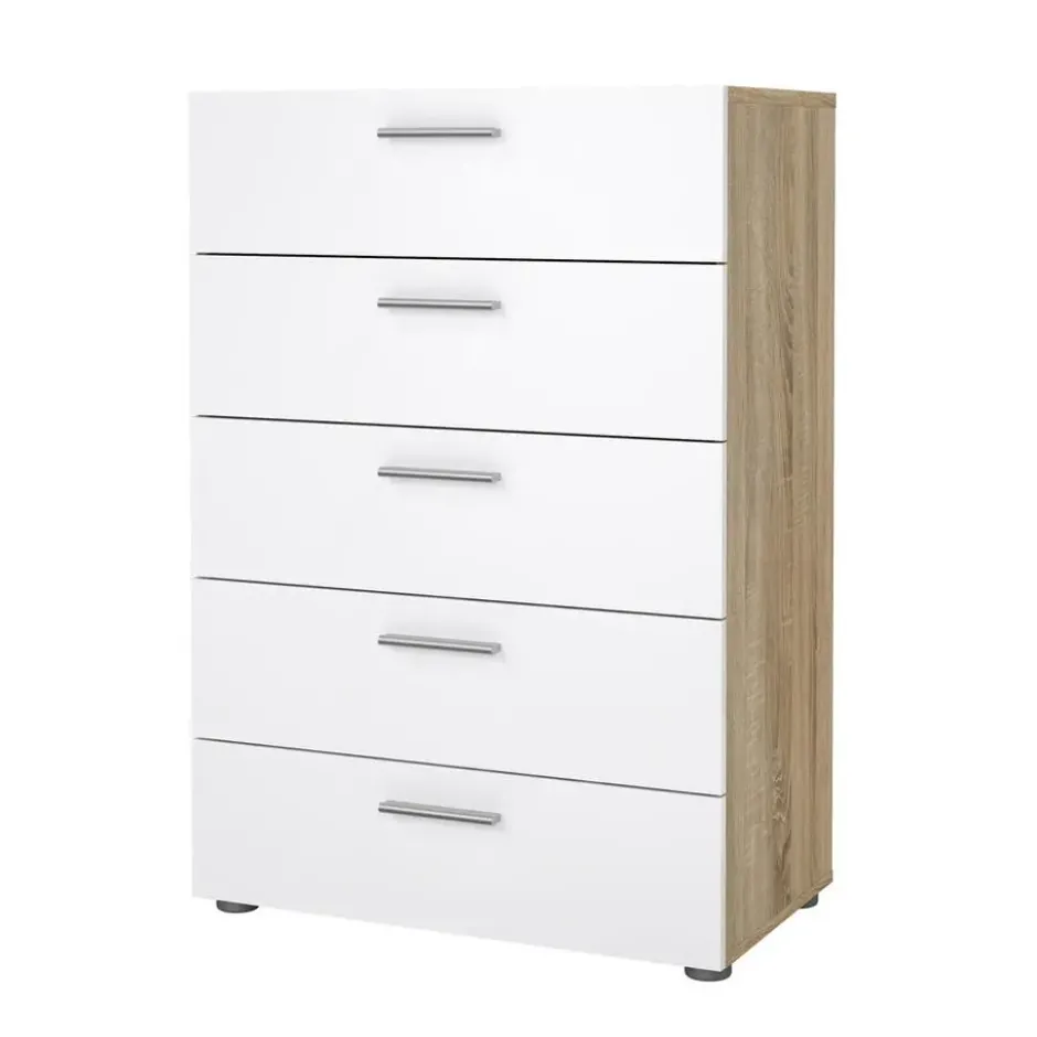 Ladekast Naturel/Wit Hoogglans - 102x40x102cm - Pepe