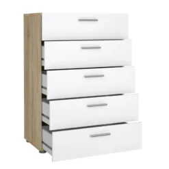 Ladekast Naturel/Wit Hoogglans - 102x40x102cm - Pepe