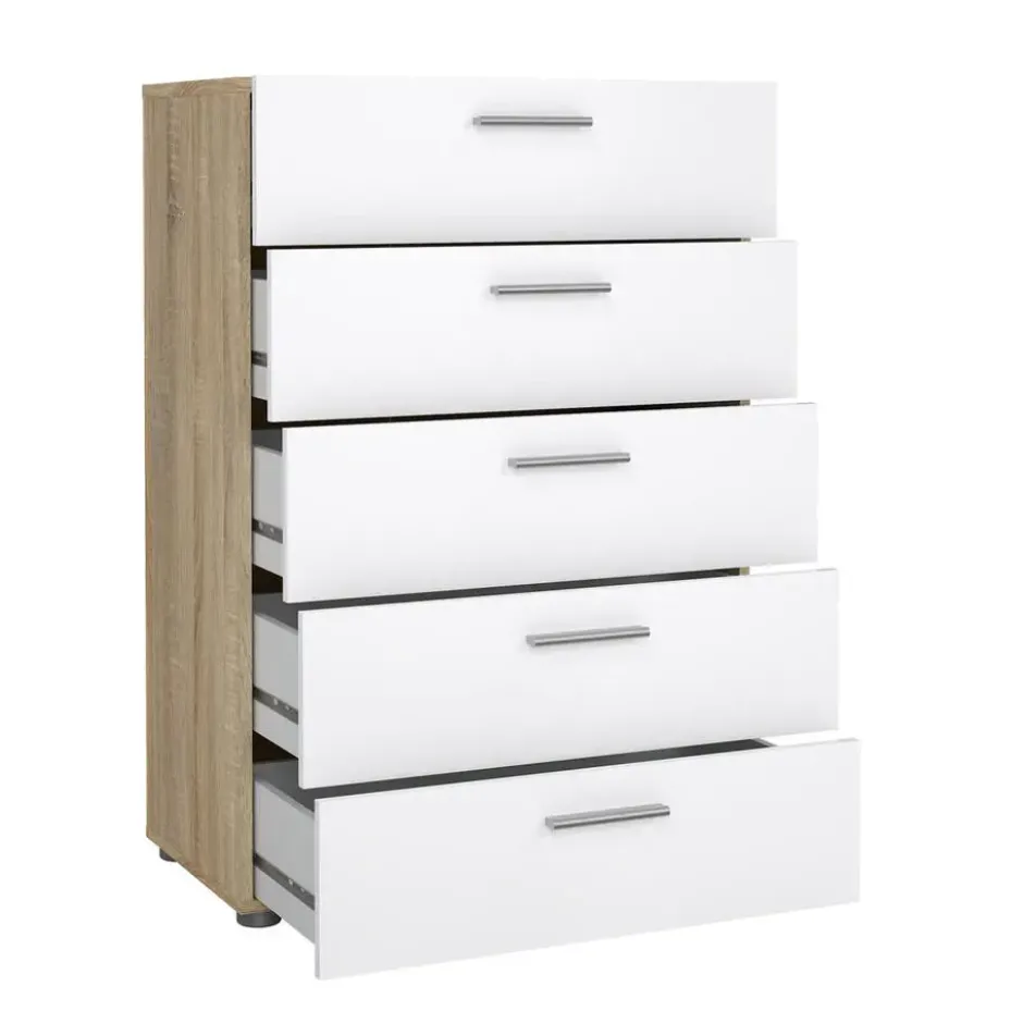 Ladekast Naturel/Wit Hoogglans - 102x40x102cm - Pepe
