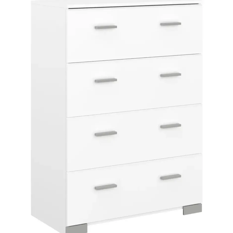 Ladekast Timo 4 lades - wit - 106,3x76,5x39,8 cm