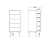 Ladekast Wit - 50x39x120cm - Bodo