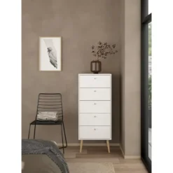 Ladekast Wit - 50x39x120cm - Bodo
