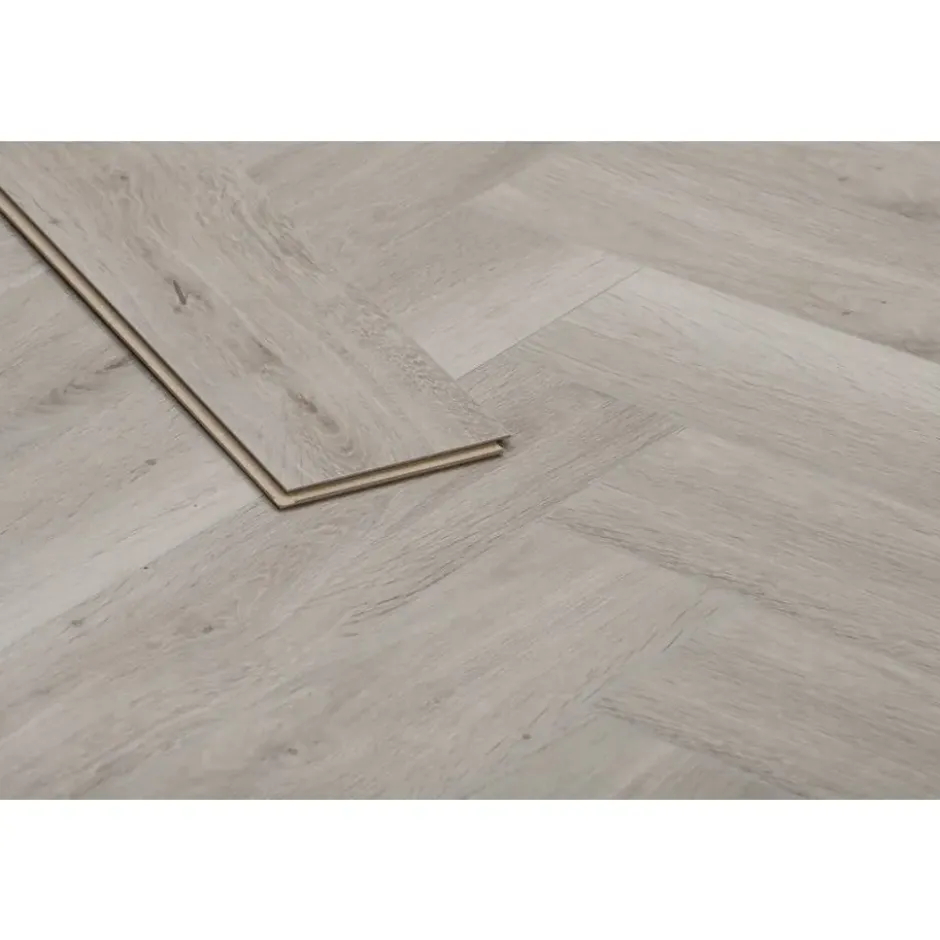Laminaat Herringbone - visgraat grijs eiken