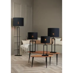 Lampenkap cilinder LIVIGNO - 40-40-30cm - zwart
