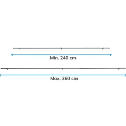 Lange Gordijnroede - Uitschuifbaar - Stang van 240-360 cm - Zwart
