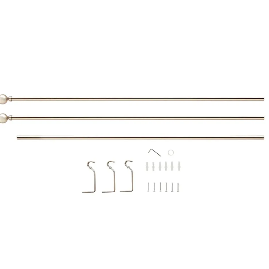 Lange Gordijnroede - Uitschuifbare Gordijn Rail - Stang van 240-360 cm - Zilver