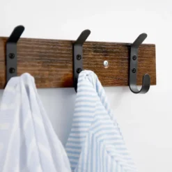 Lange Muur Kapstok - Retro School Kapstok - Bruin - 88 cm Lang