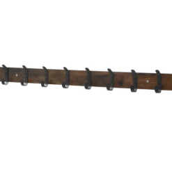 Lange Muur Kapstok - Retro School Kapstok - Bruin - 88 cm Lang