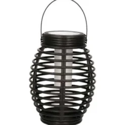 Lantaarn - 2 stuks - solar - tuinverlichting - zwart - 19 cm