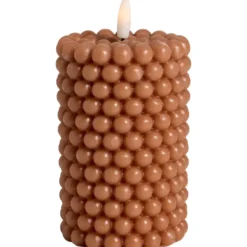 LED kaars Bubble - bruin - Ø8 cm