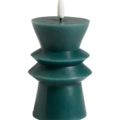 LED kaars Pillar - groen - 12,5xØ7,5 cm