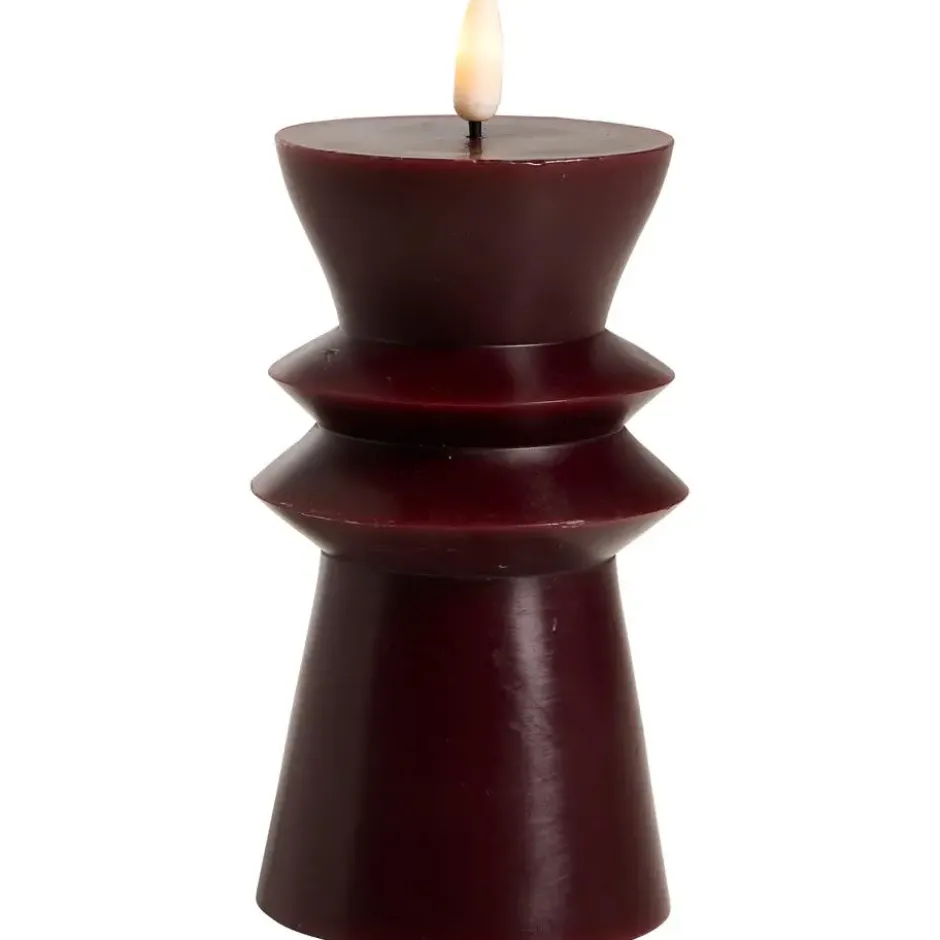 LED kaars Pillar - paars - 15xØ7,5 cm