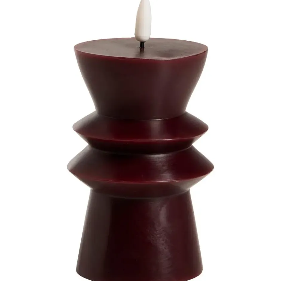 LED kaars Pillar - paars - 12,5xØ7,5 cm