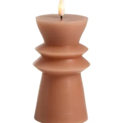 LED kaars Pillar - roze - 15xØ7,5 cm