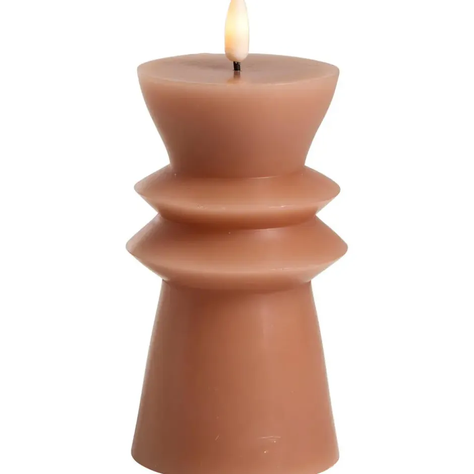 LED kaars Pillar - roze - 15xØ7,5 cm