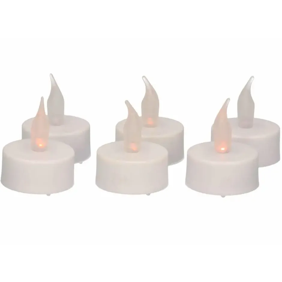LED waxinelichtjes gele vlam 6x stuks