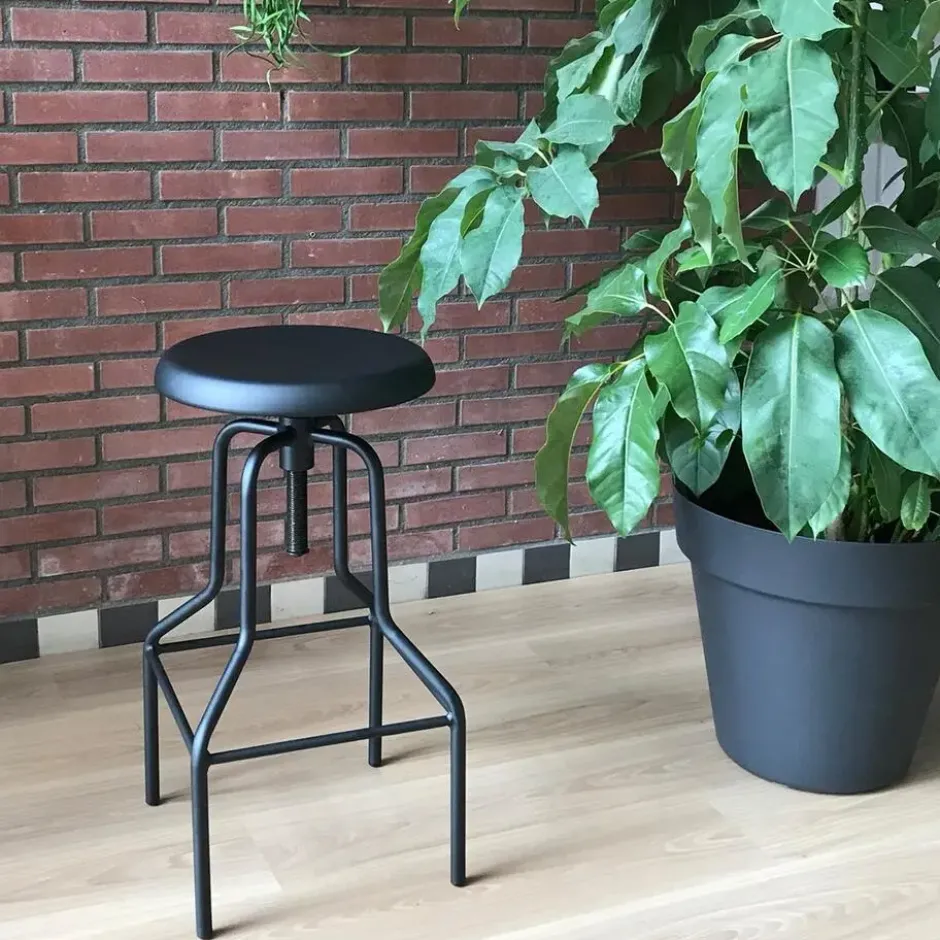 Legend Hoge draaibare kruk mat zwart - in hoogte verstelbaar