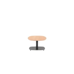 Leon bijzettafel - aluminium - carbon black-light teak look-100x70 cm