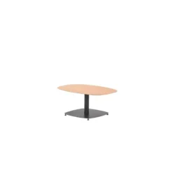 Leon bijzettafel - aluminium - carbon black-light teak look-100x70 cm