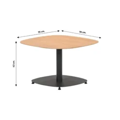 Leon bijzettafel - aluminium - carbon black -light teak look-50x50 cm