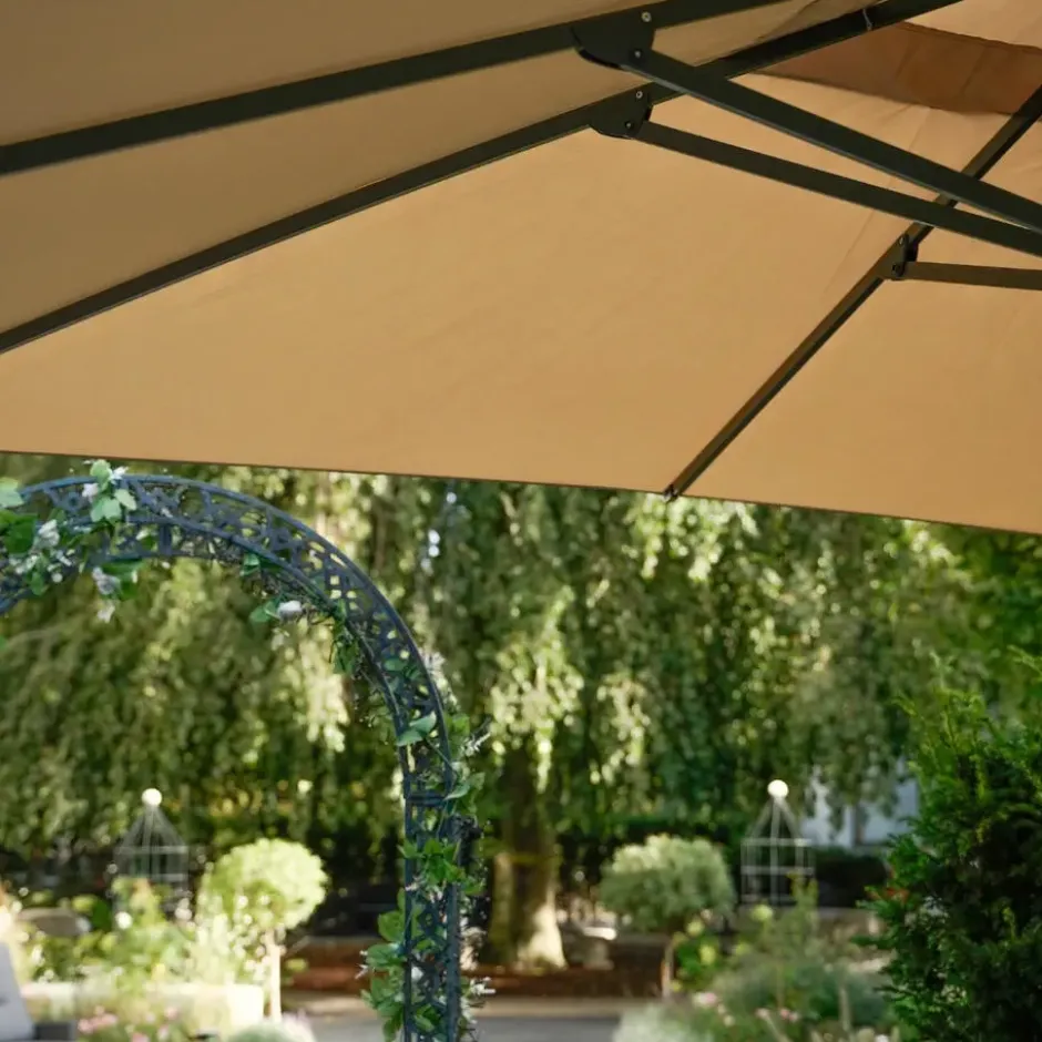 Les - VirgoFlex zweefparasol ecru 3x3 m