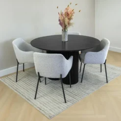 Lewis & Loft Eettafel Lane - Rond ⌀130 - FSC®- mangohout - Zwart