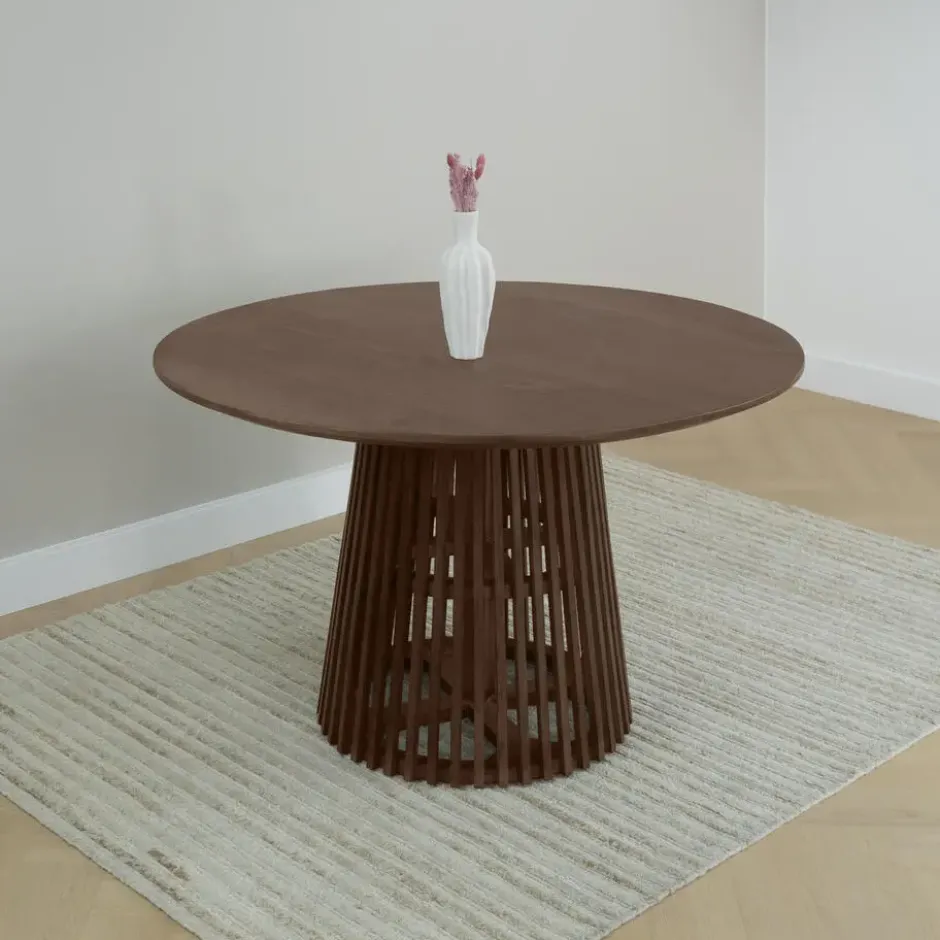 Lewis & Loft Eettafel Levi – Rond – Ø120 cm – Bruin