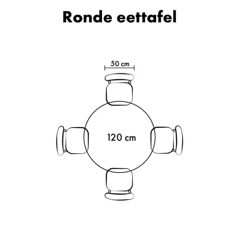 Lewis & Loft Eettafel Levi – Rond – Ø120 cm – Bruin