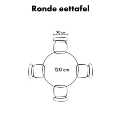 Lewis & Loft Eettafel Levi – Rond – Ø120 cm – Zwart