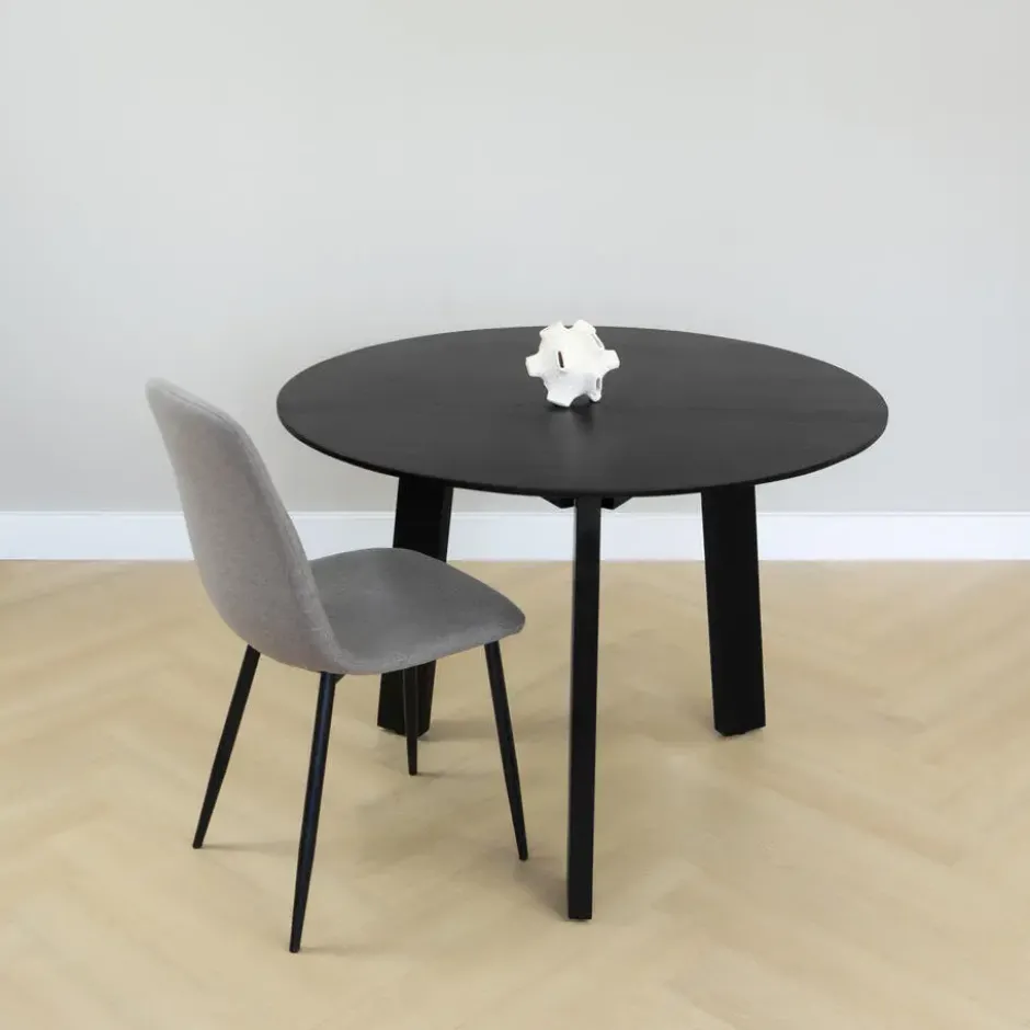Lewis & Loft Eettafel Lien - FSC® mangohout - Rond - ø105 cm - Zwart