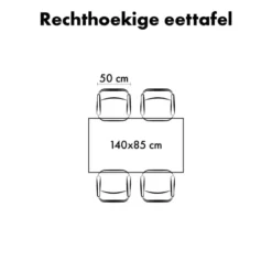 Lewis & Loft Eettafel Lore - Rechthoek - FSC® - 140 cm - Walnoot bruin