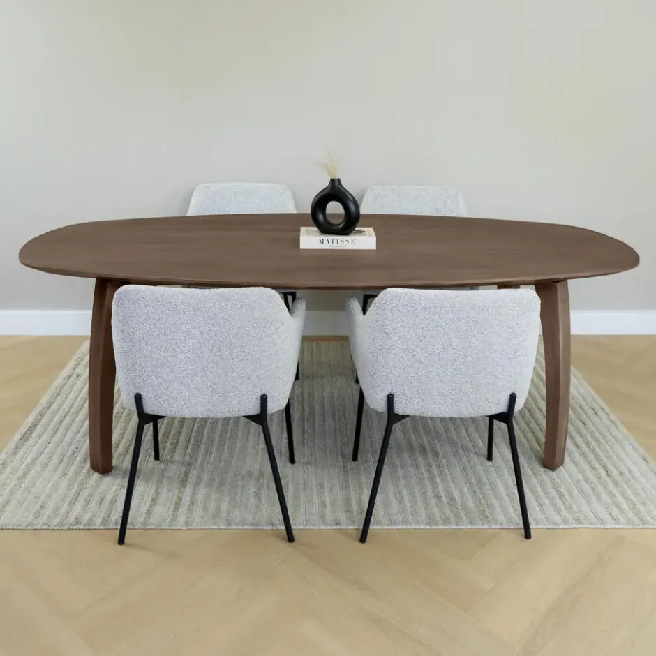 Lewis & Loft Eettafel Luna – Deens ovaal – 220 x 110 cm – Bruin