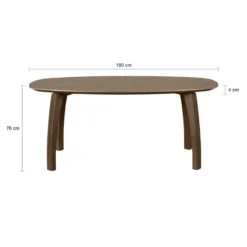 Lewis & Loft Eettafel Luna – Deens ovaal – 180 x 100 cm – Bruin