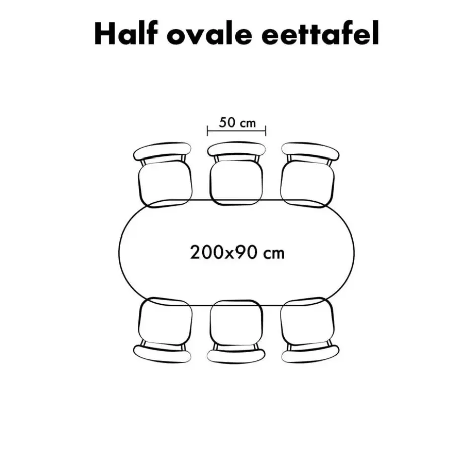 Lewis & Loft Eettafel Lynn - Ovaal - Mangohout - 200x90cm - Naturel